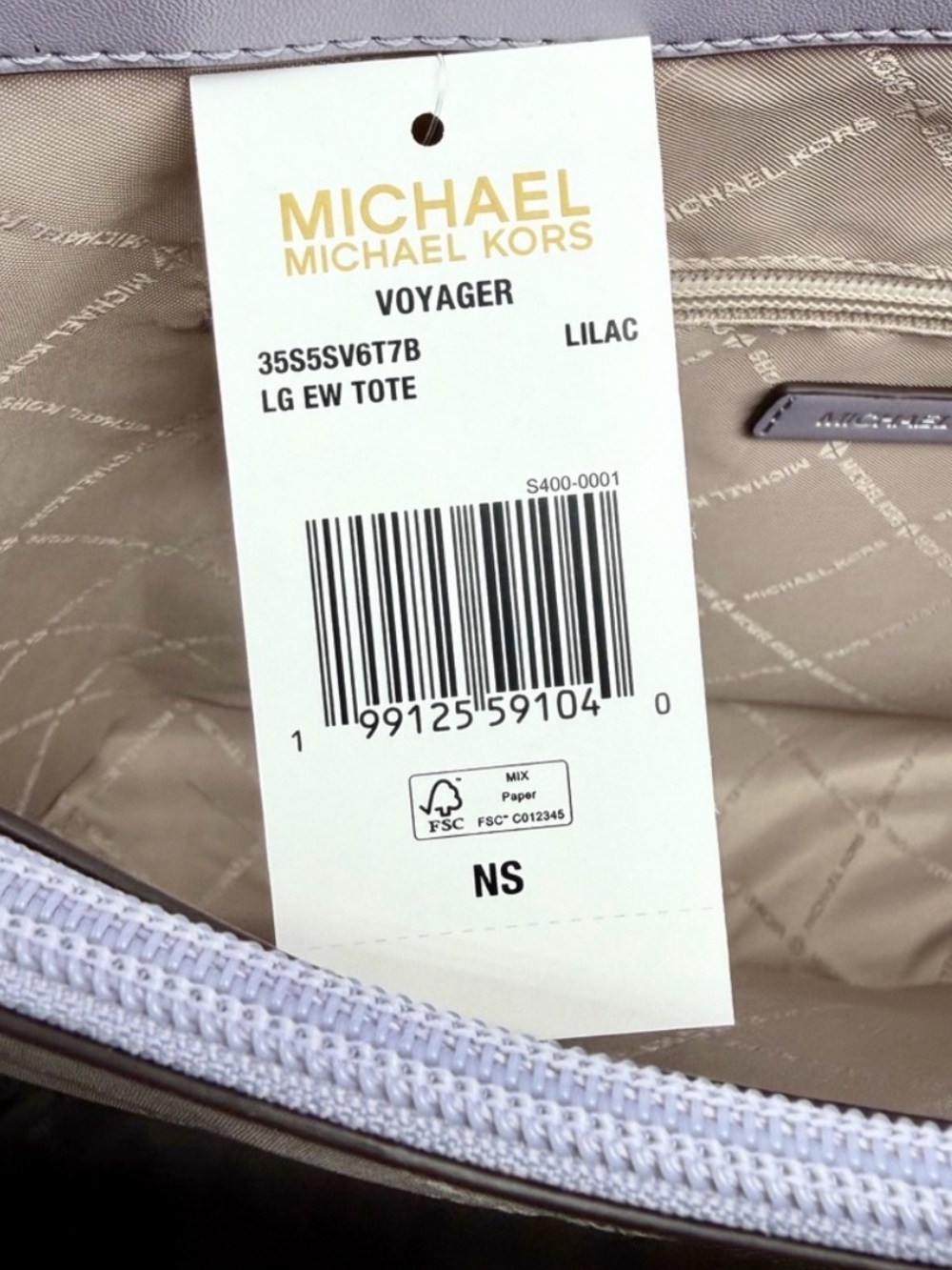 Michael Kors Voyager MK Logo
Tote Shoulder Bag with Matching
Wallet Lilac Multi - Picture 14 of 14